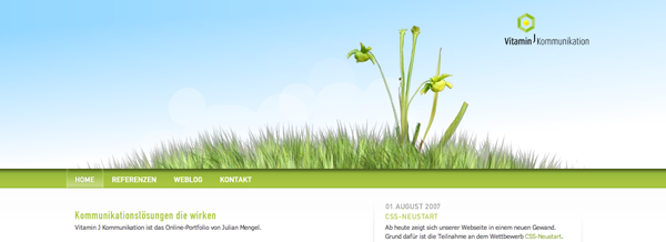 цветы и трава в веб-дизайне