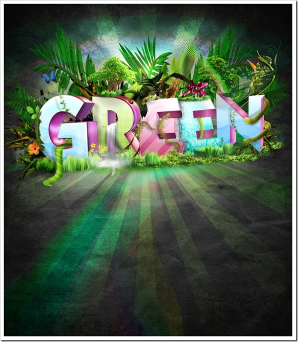 зеленые 3d джунгли
