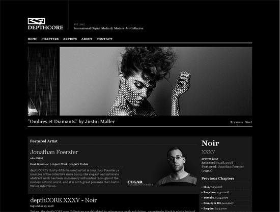 Темный дизайн сайта коллектива