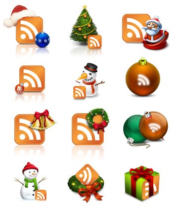 Реалистичные рождественские RSS иконки