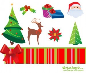 Рождественские иконки в векторе