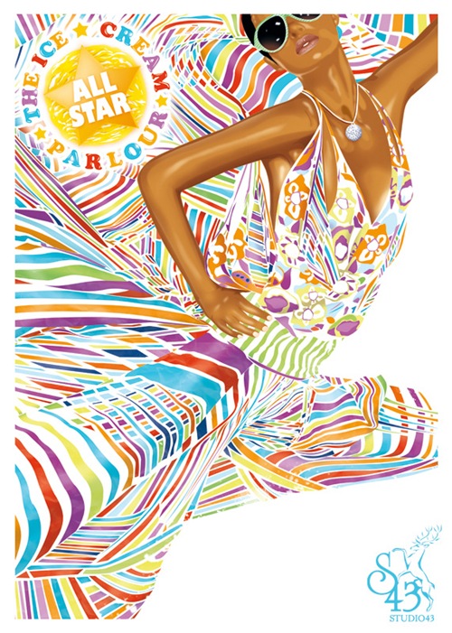 Постер All Star Parlour для вечеринки проводившейся в Швеции