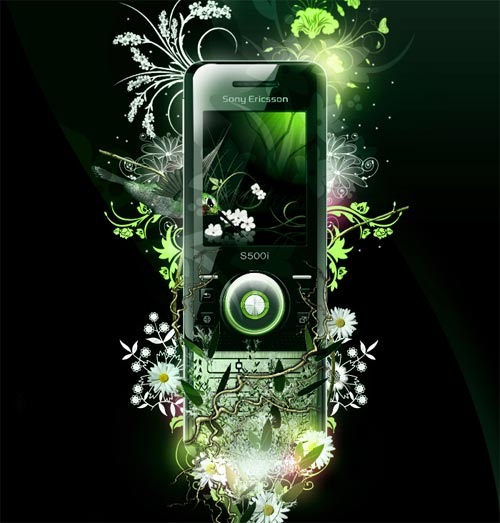 цветущий Sony Ericsson S500i 