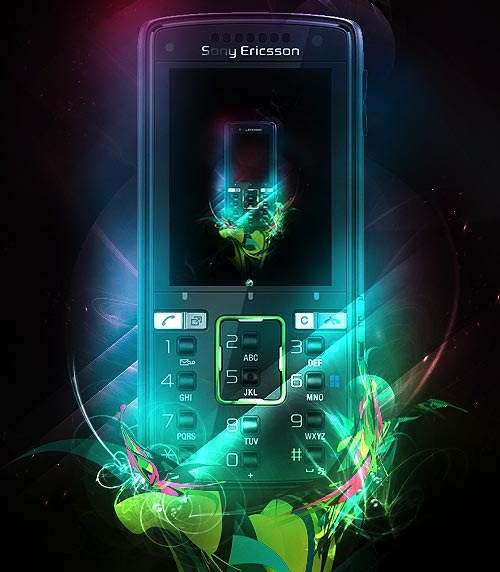 Яркая блестящая реклама Sony Ericsson k850i 
