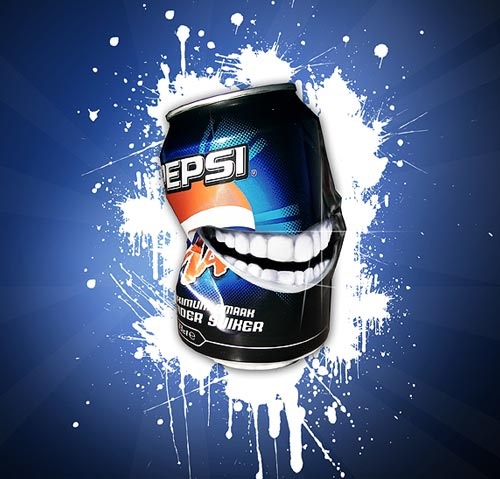 Креативный гранжевый постер Pepsi Commercial