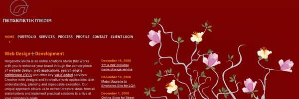 цветы в дизайне сайтов