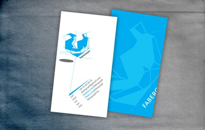 голубой дизайн визитки