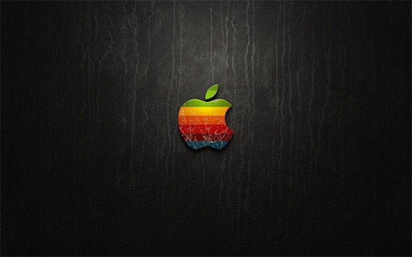 apple на темном гранжевом фоне