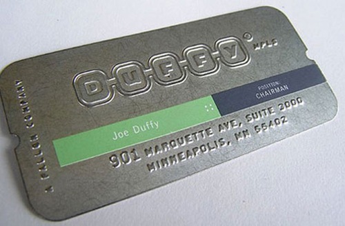 металлический дизайн визитки