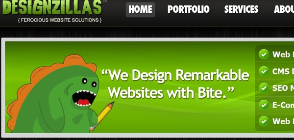 забавный динозавр в дизайне сайта