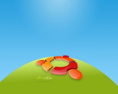 яркие 3D обои с лого Ubuntu