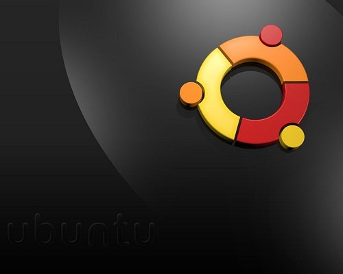 черные обои с логотипом ubuntu