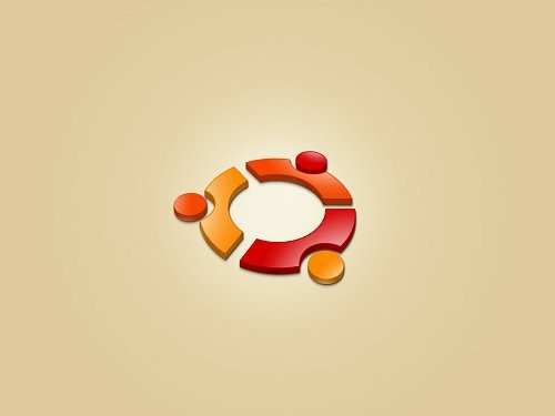простые обои с логотипом ubuntu