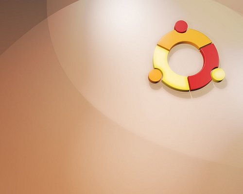 разноцветный логотип ubuntu на обоях