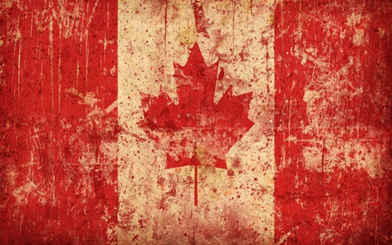 Канадский флаг в стиле гранж