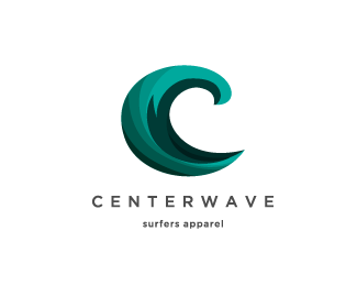 логотип в виде волны для серферов