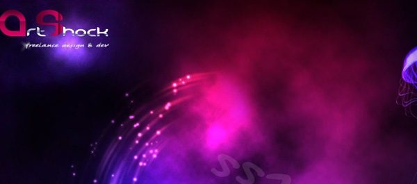 яркий сайт в фиолетовых тонах