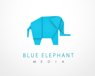 голубой бумажный слоник