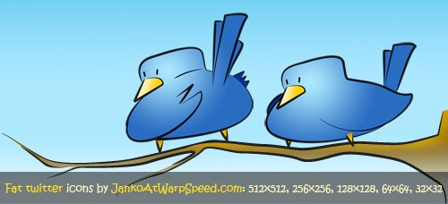 Набор иконок полных Twitter птичек