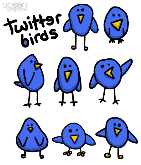 8 простых и симпатичных векторных Twitter птичек