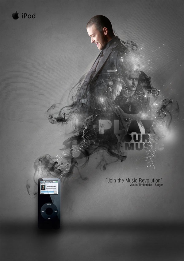 Рекламный постер для iPod