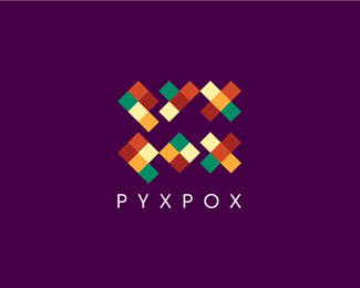 рисунок в виде пикселей в дизайне лого