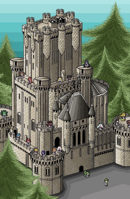 Замок бутрон в пиксель арте