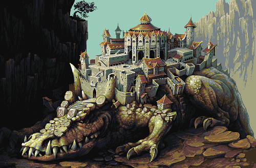 крокодиловый пиксельный город