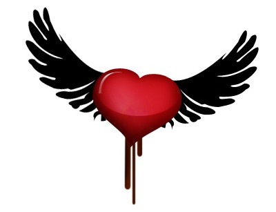 Лого сердца с крыльями в Фотошопе