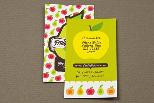 Яркие фрукты на визитке