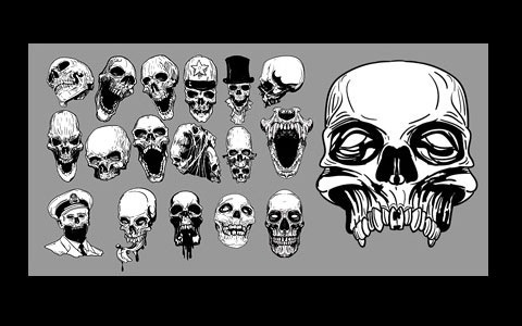 Подборка с изображениями черепов в eps формате