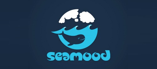Кит и океан на логотипе 