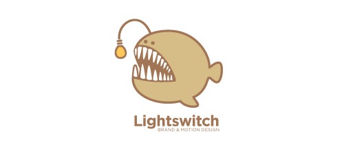 Рыбка с фонариком на лого