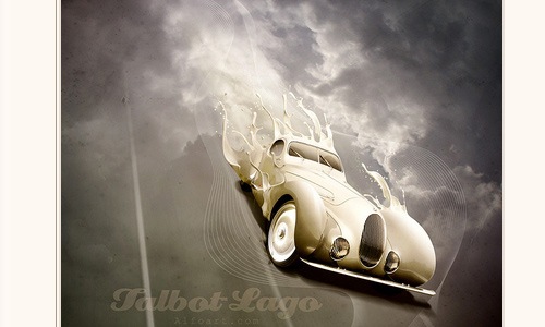 постер с изображением ретро автомобиля и эффектом брызг краски