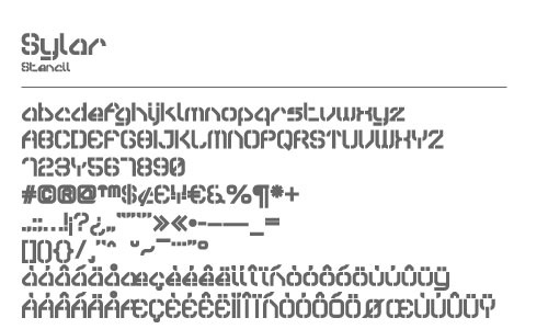 Электронный шрифт Sylar
