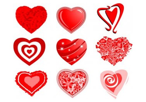 "Влюбленные сердца" векторные иконки