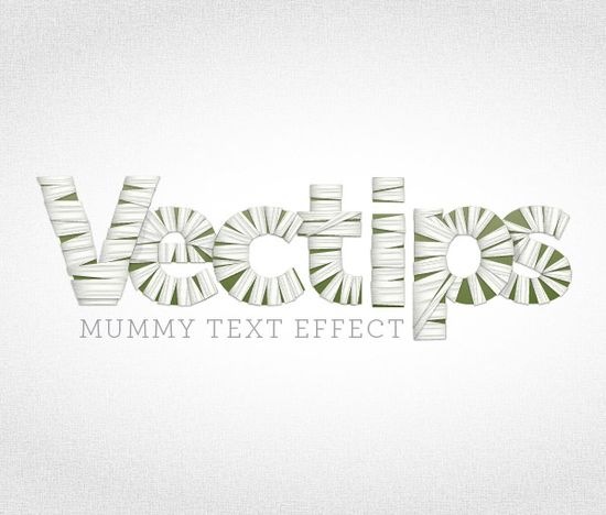 текстовый эффект мумии