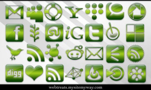 Зеленые социальные иконки