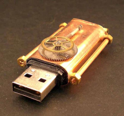Механический медный USB переходник