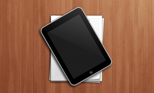 Иконки iPad и стопки бумаги