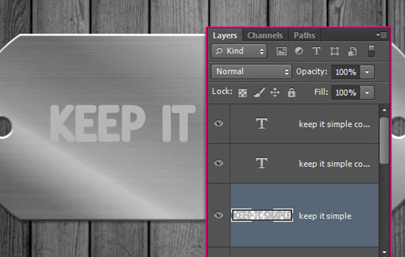 Embossed Metal Tag Text Effect step 5