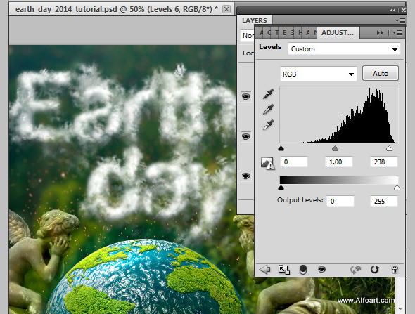 Earth Day Clouds Text Effect. Green Planet beatuful Photo Manipulation with the realistic clouds around.