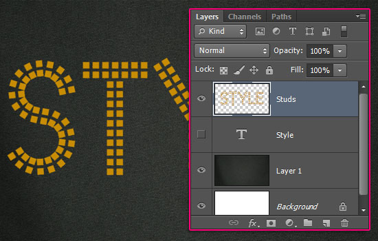 Simple Studded Text Effect step 5