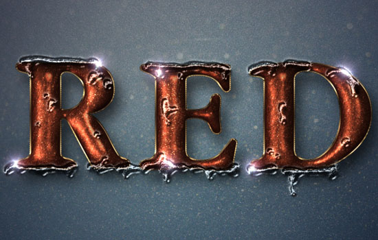 Glittering Red and Melting Ice Text Effect step 11