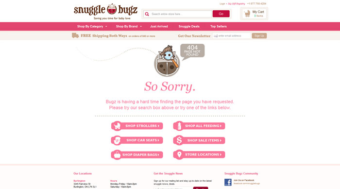 snugglebugz.ca 404 error page
