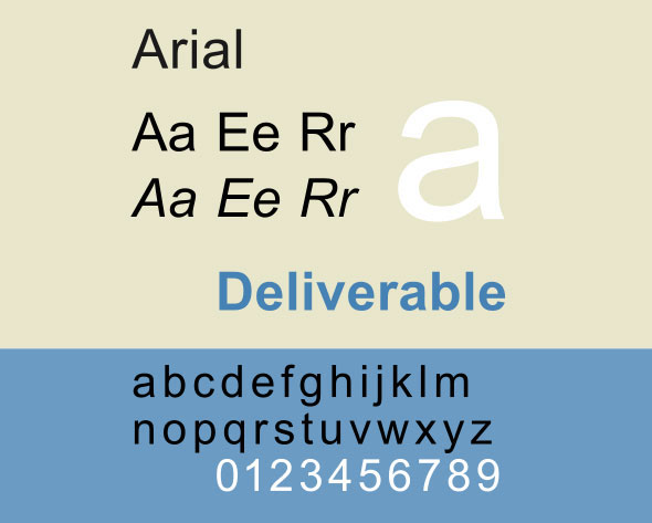 Arial is a sans serif font