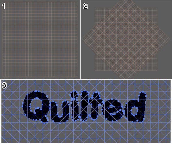 quilted text vector