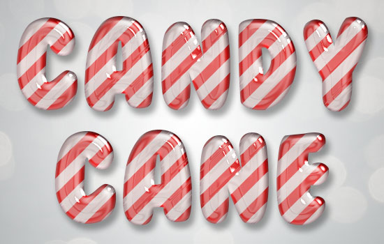 Glossy Candy Cane Text Effect step 4
