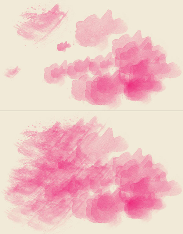 Different splash shapes create different brush styles
