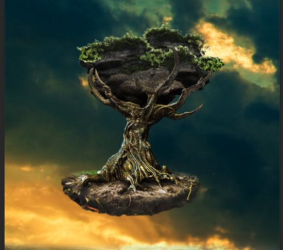 5 effect 550x486 Create Surreal Floating Tree Above Ocean in Photoshop